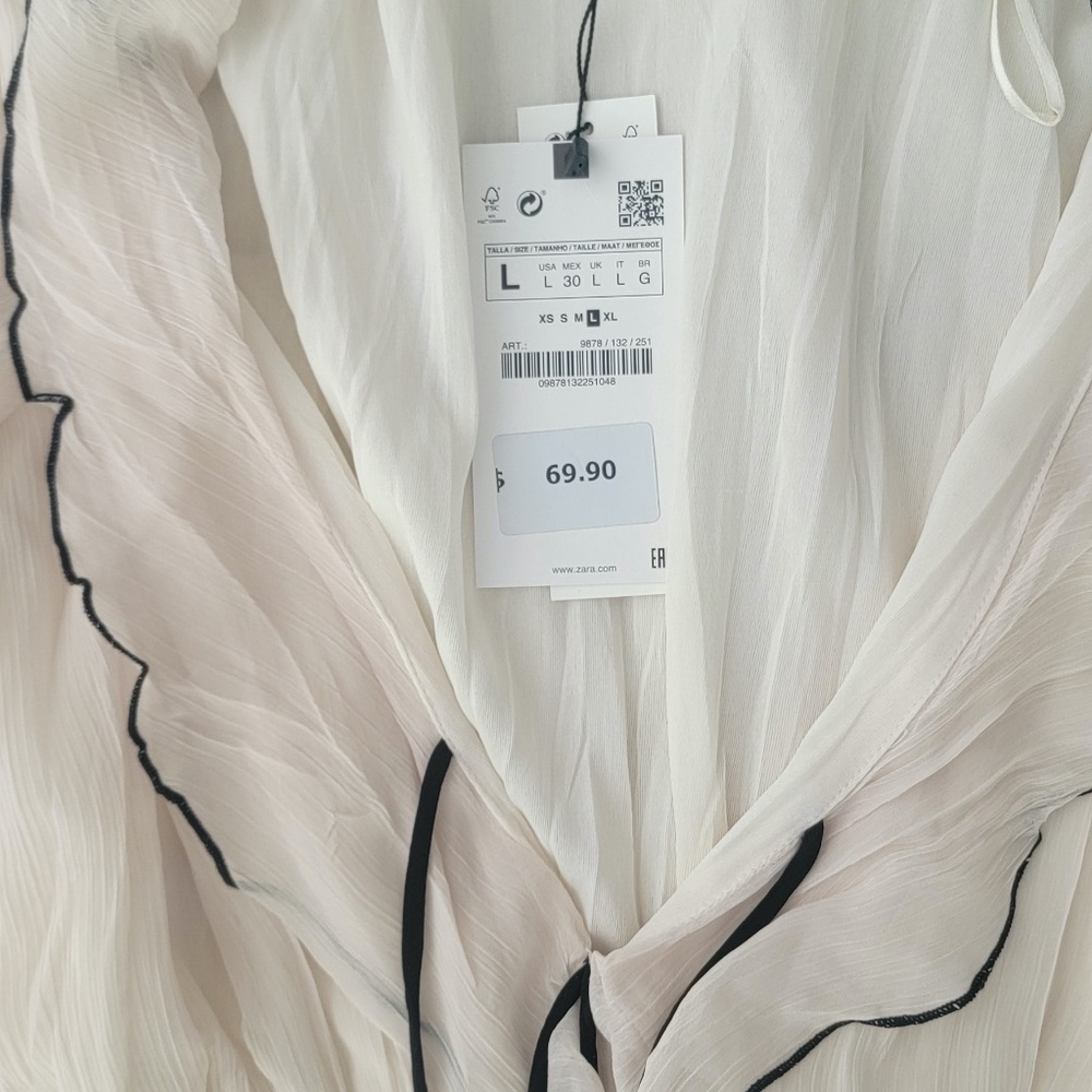 Zara Large cream and black dress
